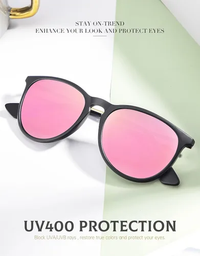 Vista 4 de ANYLUV Gafas de sol polarizadas para mujer, ligeras, redondas, con protección UV, paquete de 3