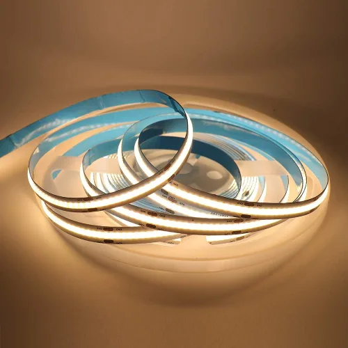Vista 2 de COB - Tira de luces LED, 16.4 ft/16.4 pies, flexible, flexible, flexible, flexible, luces de cuerda LED COB, 12 V, 320 LEDs/m, blanco cálido, 3000