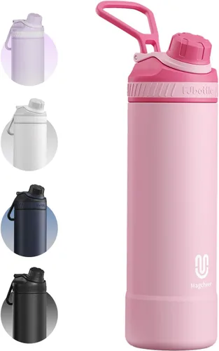 Vista 19 de Botella de agua aislada de 24 onzas, acero inoxidable al vacío de doble pared, diseño de boca ancha, botella reutilizable a prueba de fugas