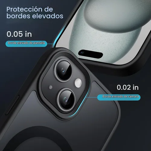 Vista 6 de JETech Funda magnética mate para iPhone 15, color negro