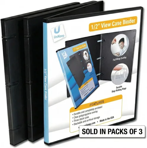 Vista 5 de UniKeep Carpeta de 3 anillos – La carpeta está totalmente cerrada, disponible en blanco, transparente o negro y en diferentes tamaños de lomo