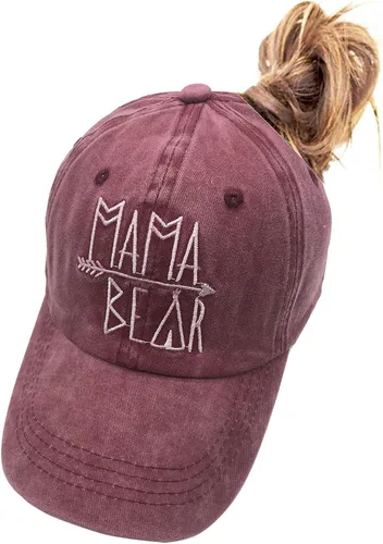 Vista 9 de Gorra de béisbol con diseño de Mama Bear para mujer, estilo vintage Negro