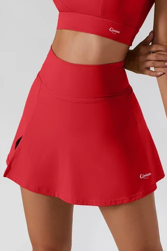 Vista 3 de QINSEN Faldas de tenis elásticas de cintura alta para mujer, pantalones deportivos para correr, entrenamiento, ropa deportiva