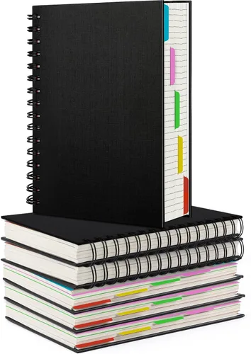 Vista 22 de EUSOAR Cuaderno de 5 materias, 1 pieza A4 de 11" x 8-1/2 pulgadas con espiral rayado universitario, bloc de escritura, 100GSM 120 hojas/240 páginas