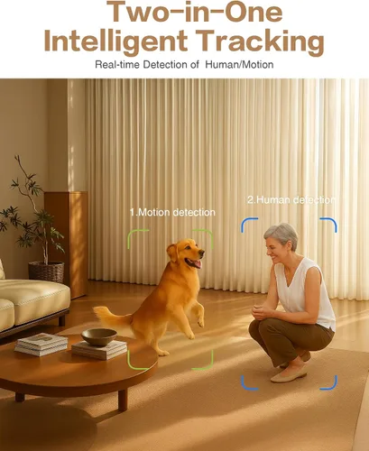 Vista 5 de NGTeco Cámara de videollamadas bidireccionales, monitor para mascotas para bebés ancianos 4MP HD para interiores, WiFi de doble banda (2.4/5GHz)