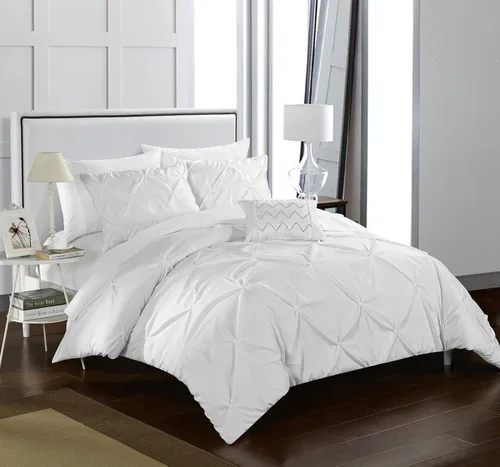 Vista 2 de Chic Home Daya - Juego funda de edredón para cama tamaño king, color beige de 4 piezas