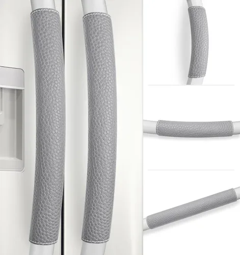 Vista 20 de Fundas para manija de puerta de refrigerador, 5 PCS, fundas ajustables para manijas de electrodomésticos, mantén tu cocina limpia, protector