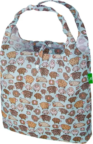 Vista 24 de ECO CHIC Bolsas plegables reutilizables para comestibles, bolsa de compras ligera, reciclada y reutilizable, bolsa plegable impermeable Gafas Gatos