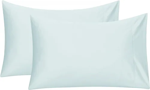 Vista 34 de Feather & Stitch - Juego de 2 fundas de almohada estándar de 100 % algodón, 500 hilos, fundas de almohada suaves con cierre tipo sobre, suaves