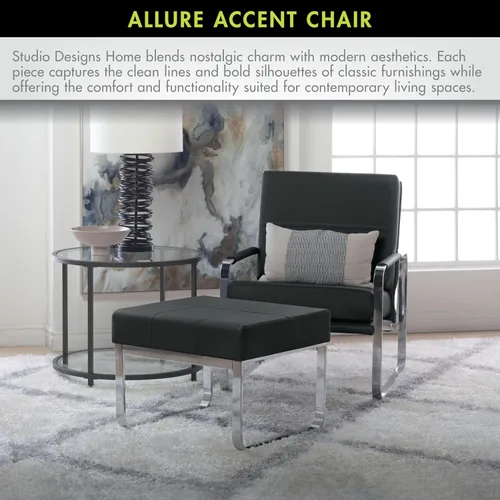 Vista 5 de Studio Designs Allure - Silla moderna con brazo decorativo con cojín de asiento grueso de 5 pulgadas y reposabrazos para el hogar u oficina, 27