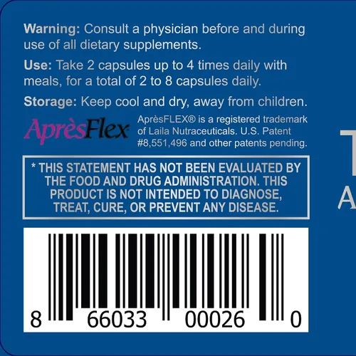 Vista 4 de Thrivous Tenacity Arthroprotector - Suplemento de apoyo articular y óseo con boswellia ApresFlex®, Same, cúrcuma, vitamina D3 y K2 - 60 cápsulas