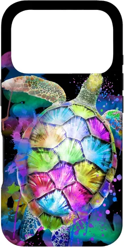 Vista 30 de Rainbow Turtle Design Colorful Turtle Print Sea Turtle Shell Case for iPhone 17