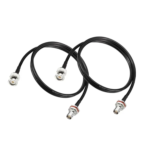 Vista 11 de Superbat Cable BNC RG58 BNC macho a hembra de 50 ohmios, cable coaxial de 2 pies, paquete de 2 Cable de extensión de antena de baja pérdida