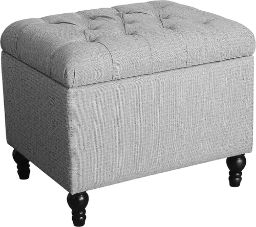 Vista 37 de Homepop Decoración para el hogar K7646-A862 Otomana de almacenamiento rectangular moderna tapizada Otomana con tapa con bisagras