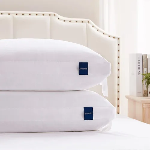 Vista 7 de ACCURATEX Almohada para Personas que Duermen de Lado para Personas que Duermen de Lado y de Espalda - Funda de Algodón 100% Rellena con Alternativa