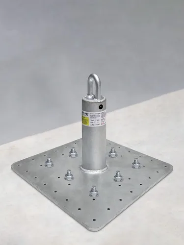 Vista 3 de Frontline Fall Protection Anclaje de techo comercial RO12 de 12 pulgadas Punto de anclaje para techos de acero galvanizado cumple con OSHA y ANSI