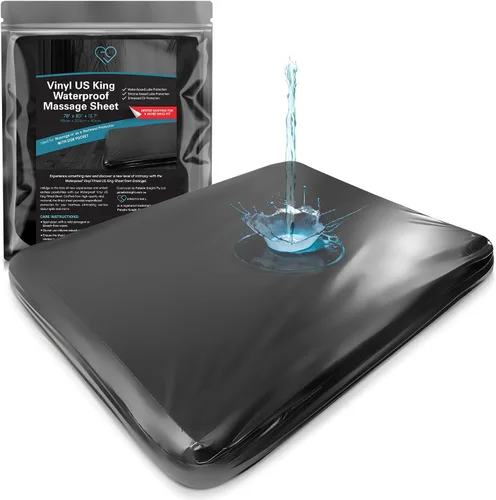 Vista 8 de Protector de colchón de vinilo impermeable Queen 60x80 pulgadas, color negro fácil de limpiar