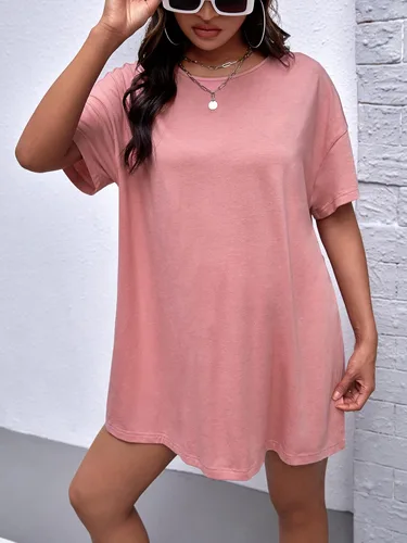 Vista 4 de OYOANGLE Conjunto de camiseta y pantalones cortos de maternidad de 2 piezas para mujer