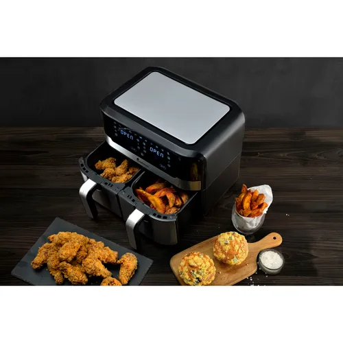 Vista 9 de Freidora de Aire Masterpro Rocket Duo 900 2400 W 9 L Negro
