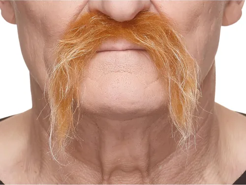 Vista 55 de Mustaches Self-Adhesive Fake Mustache, Synthetic Fur Costume Accessory Set Arqueólogo gris con blanco