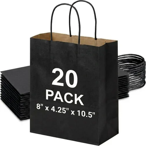 Vista 28 de METRONIC Gift Bags with Handles,16x6x12 Recyclable Brown Paper Bags 50Pcs Marrón
