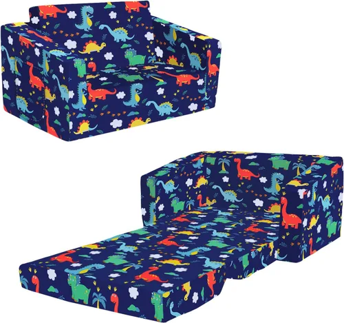 Vista 8 de Sofá plegable para niños 2 en 1 sofá convertible para niños a tumbona Animales (Animals)