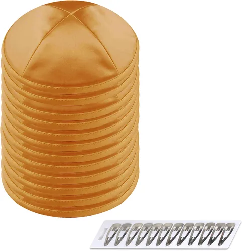 Vista 54 de Zion Judaica Deluxe Satin Kippah Yarmulkes para niños, adolescentes y adultos, 6.25 pulgadas, opciones multicolores, diseño de 4 paneles Negro