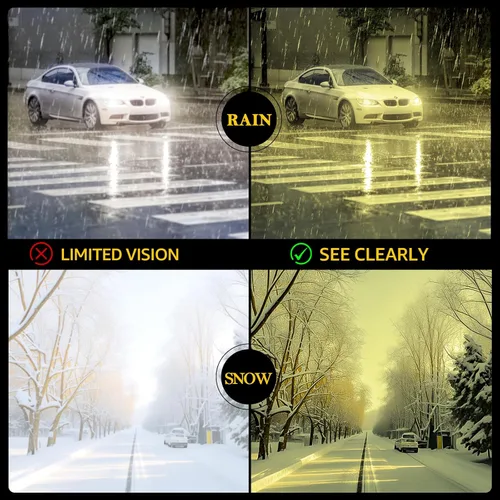 Vista 5 de TJUTR Lentes de conducción de visión nocturna para mujeres y hombres, lentes amarillas polarizadas que reducen el deslumbramiento, seguridad