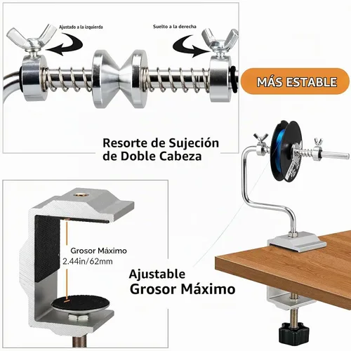 Vista 2 de THKFISH Carrete de línea de pesca Bobinador de línea de pesca Carrete de pesca Accesorios de pesca Ajustable Estable Portátil Carrete de línea de A