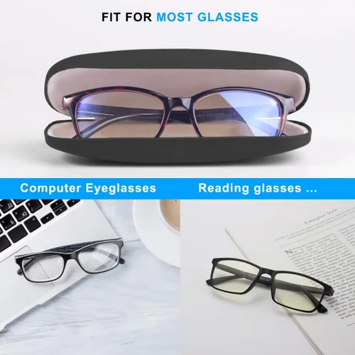 Vista 3 de RayLove Fundas de lentes unisex rígidas funda protectora para lentes Diseño tejidoRosa