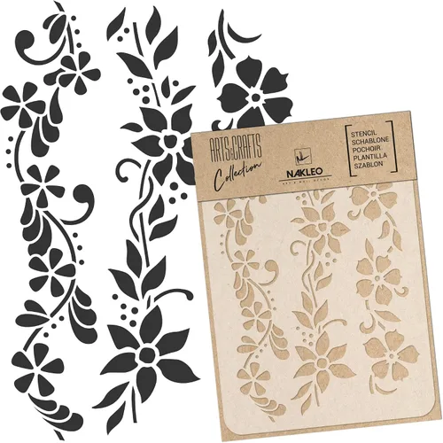 Vista 15 de NAKLEO Plantilla de pintura para manualidades A3 de 11.8 x 16.5 pulgadas, patrón de naturaleza de hojas de otoño, plantilla de dibujo de plástico