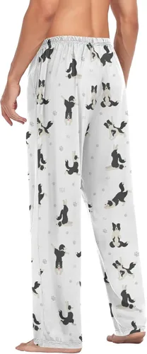 Vista 5 de Pantalones de pijama para hombre, pantalones de pijama para dormir, pantalones de descanso con bolsillos, S, M, L, XL, XXL