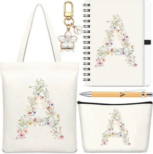 Vista 29 de Talltalk 5 piezas de bolsas de mano con iniciales, regalos para mujer Beige