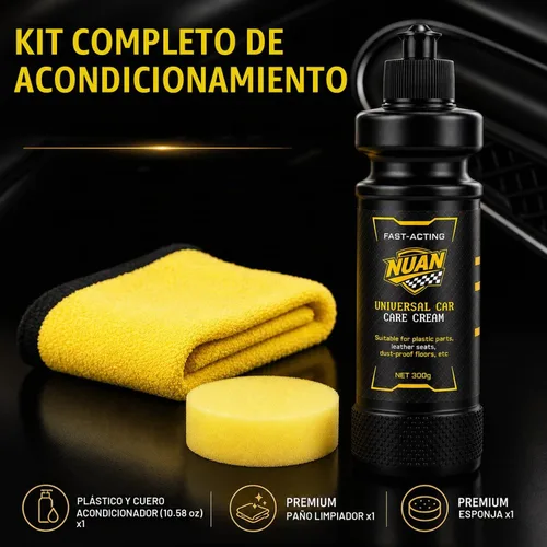 Vista 7 de NUAN Acondicionador restaurador de plástico y cuero 2 en 1 para coche