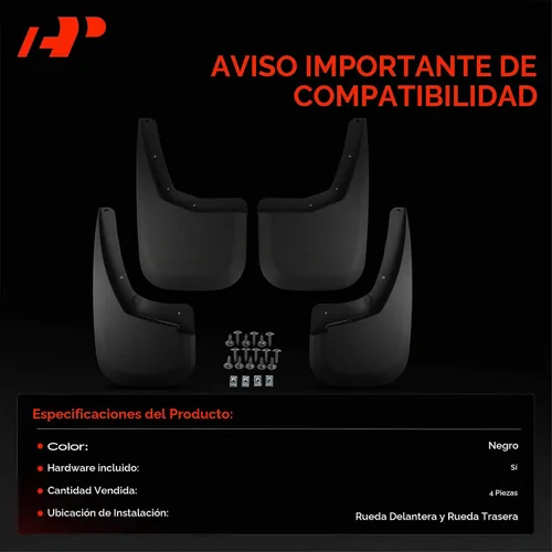 Vista 3 de A-Premium Juego de 4 unidades de guardabarros con accesorios compatibles con Chevrolet Silverado 1500, Silverado 2500 HD 3500 HD 2007-2014