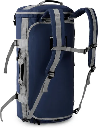 Vista 10 de MIER Mochila grande tipo duffel para deporte y gimnasio con compartimento para zapatos, resistente y resistente al agua, Gris, 90 l, Classic