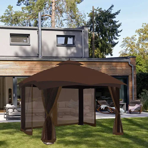 Vista 4 de CoastShade Mosquitera de repuesto para kiosco de 8 x 8 pies con 42 ganchos en O y 42 ganchos en J, se adapta a pantallas de toldo de 8 x 8 pies