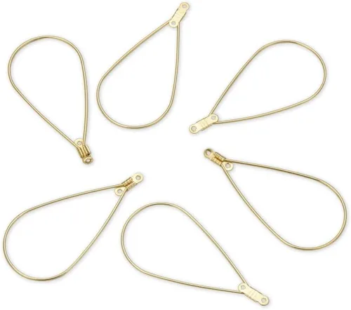 Vista 5 de 10 piezas Adabele resistentes al deslustre de 1.181 in círculo redondo con cuentas de aro chapado en oro amarillo de 18 quilates para aretes