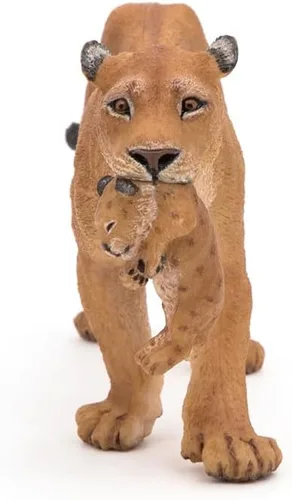 Vista 7 de Papo Figura Wild Animal Kingdom, Leona con cachorro, multicolor (50043), 2.6 in