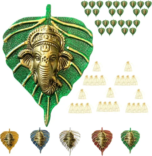 Vista 9 de LOVENSPIRE Ganesha Diwali - Decoración de hojas de metal para colgar en la pared para el hogar y la oficina, regalo de regreso de inauguración