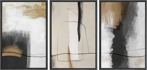 Vista 94 de SIGNWIN Lienzo enmarcado para pared, juego de arte abstracto de serenidad costera, ilustraciones abstractas junto al mar, arte moderno, decorativo