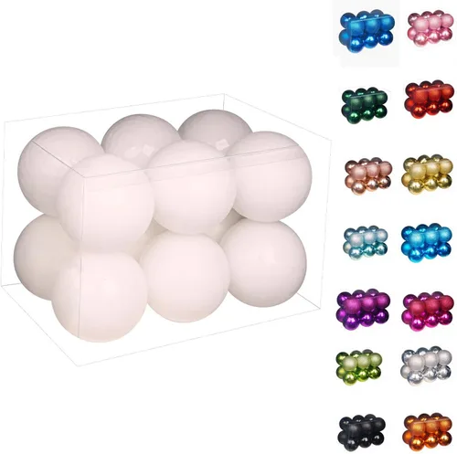 Vista 21 de Emopeak - Juego de 24 esferas navideñas, ornamentos irrompibles, 4 estilos, decoración colgante para árbol de Navidad, boda o fiesta