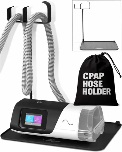 Vista 10 de Soporte de manguera CPAP para máscara y soporte colgador de tubo para mesita de noche CPAP - Suministros para estera CPAP para organizador de mesita