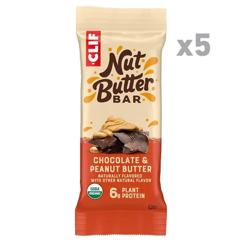 Vista 3 de CLIF Barra de mantequilla de nuez – Mantequilla de maní de chocolate – Barras energéticas rellenas – Sin OMG – USDA Orgánico – A base de plantas