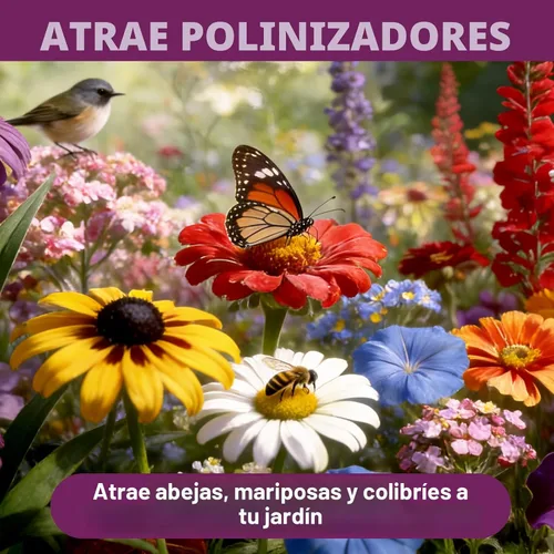 Vista 4 de Semillas de flores silvestres a granel 10000+, mezcla de colibrí mariposa de 1.06 onzas, 21 variedades de mezcla anual perenne, semillas de flores