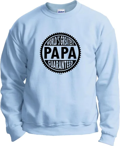 Vista 10 de World's Greatest Papa Guaranteed - Sudadera de manga larga con cuello redondo Verde(Military Green)