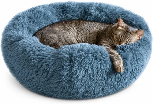 Vista 18 de Whiskers & Friends Cama para Gatos, Camas para Gatos de Interior Lavables, Cama Ortopédica Suave Esponjosa Redonda Calmante para Mascotas
