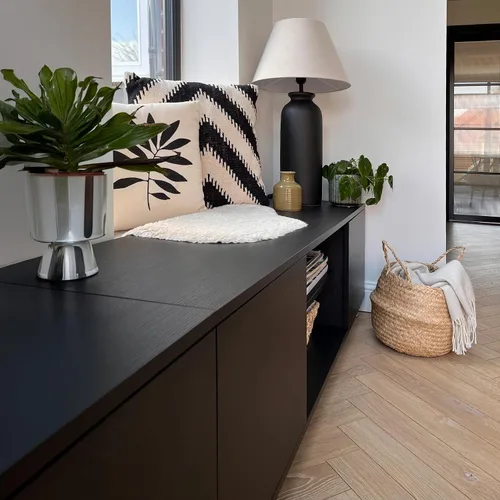 Vista 5 de Mobili Fiver, Rachele TV Stand, Ashwood Black, Made in Italy