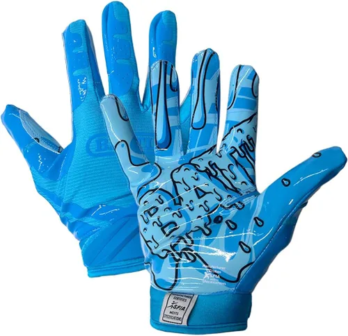 Vista 37 de Battle Sports - Guantes de fútbol americano para receptor abierto con dorso de mano, ultraadherentes y con agarre, antideslizantes, para adultos