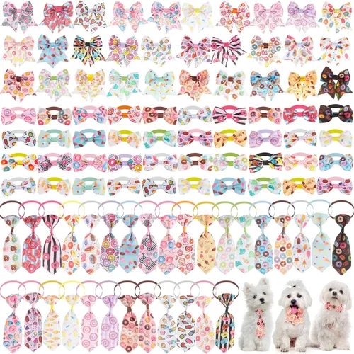 Vista 7 de Juego de collar de pajarita ajustable para perro, 100 piezas, Halloween